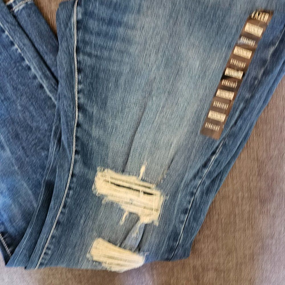 Lazer Men's Straight Leg Opening Regular Fit Blue Distressed Jeans Size 36x32 - Picture 5 of 14